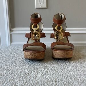 Michael Kors Tan Wedge Sandals
